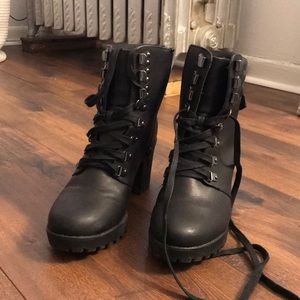 Heeled Hiker Boots